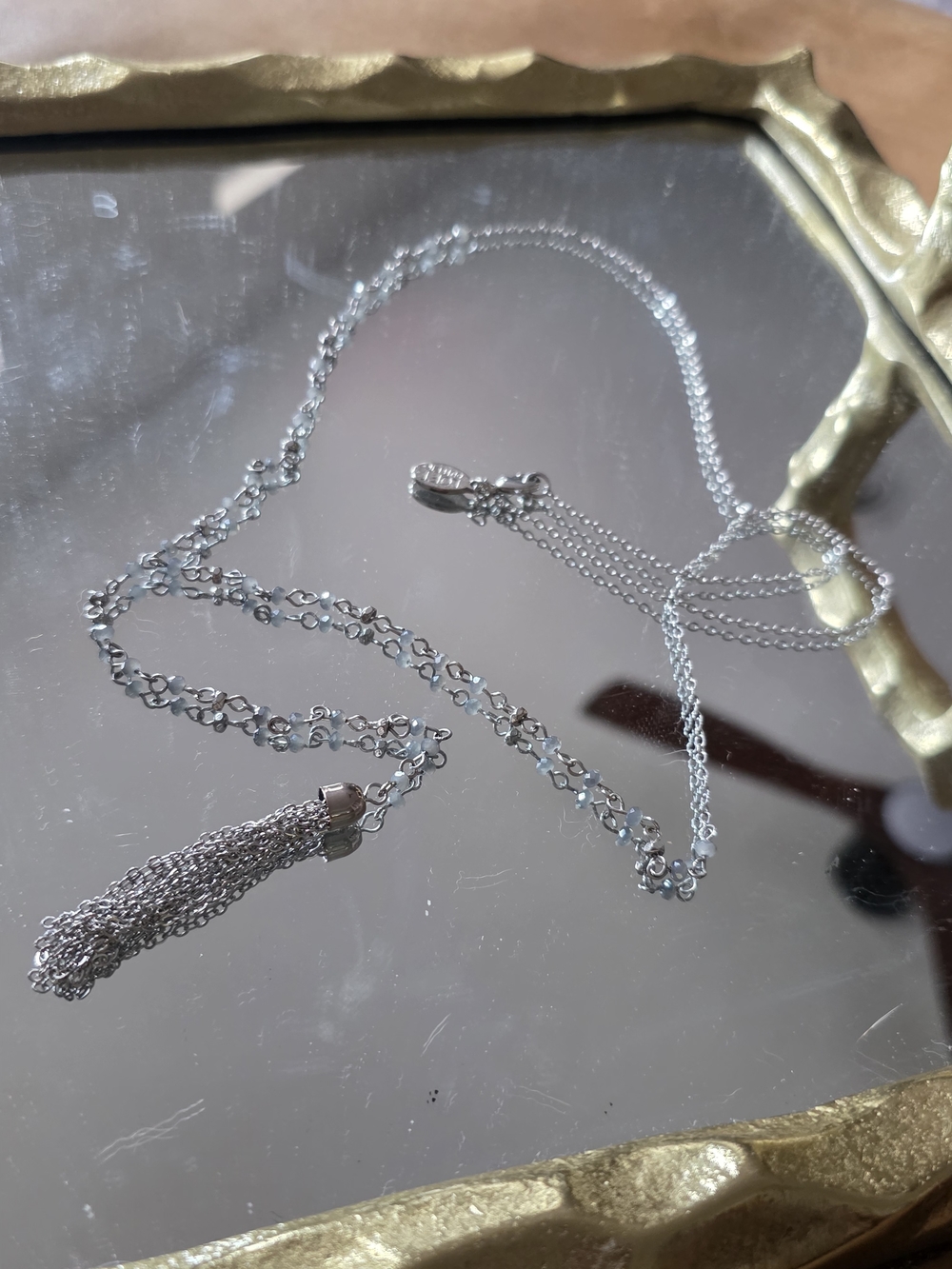 LOFT Silver Tassel Pendant Necklace
